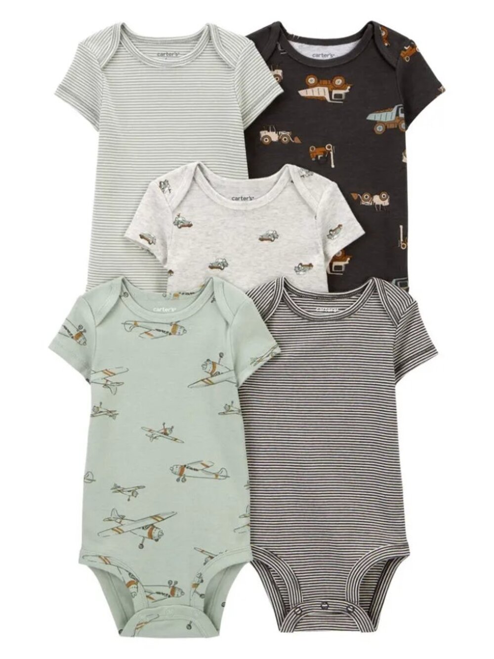 Pack of 5 Carter's Short Sleeve Bodysuits - Multi 9m NWT